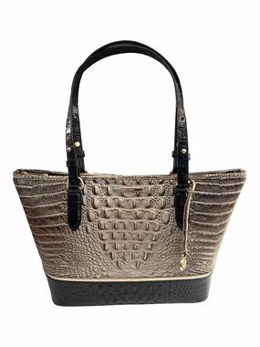 BRAHMIN HANDBAG, Medium Asher - Mercury Crescent, VERY GOOD.